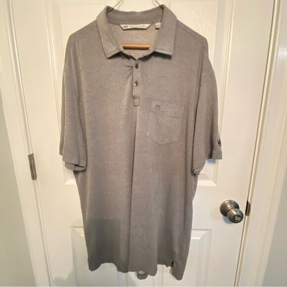 Travis Mathew Polo Shirt Mens XL Golf Gray pattern Performance - Picture 1 of 8